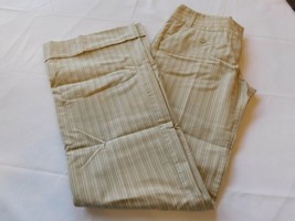 Charlotte Russe Women&#39;s Junior&#39;s Long Pants Slacks Size 3 Striped lt tan GUC - $17.84