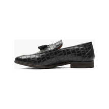 Stacy Adams Franz Moc Toe Tassel Slip On Shoes Croco Leather Black 25624-001 image 6