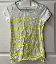 Cherokee T shirt Girls Size S Short Sleeve Round Neck Striped Top Yellow... - £2.79 GBP