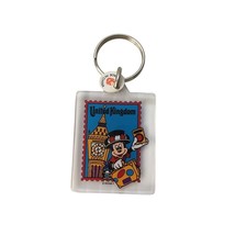 United Kingdom Keychain Epcot Disney Parks Mickey Mouse Souvenir Acrylic Vintage - £12.78 GBP