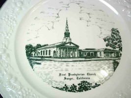 Homer Laughlin china plate First Presbyterian Church Sanger California 1953 - £10.22 GBP