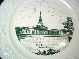 Homer Laughlin china plate First Presbyterian Church Sanger California 1953 - £9.73 GBP