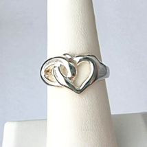 925 Sterling Silver Infinity And Heart Ring Size 6.75 - £26.16 GBP