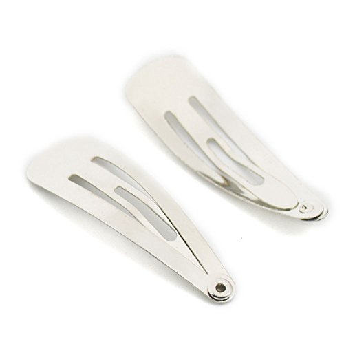 Fujiyuan 30 pcs 30mm 1 3/16&quot; Metal Snap Prong Clamp Clip Cross Barrette ... - $4.17