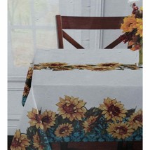 Sunflowers Fabric Tablecloth Susan Winget 60in x 104in Oblong 8-10 Seating NIP - $39.55