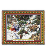 72x54 TWELVE DAYS OF CHRISTMAS Holiday Winter Snow Tapestry Throw Blanket  - £49.61 GBP
