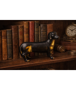 Antique Brass Dachshund Figurine – Metal Dog Sculpture - $97.02