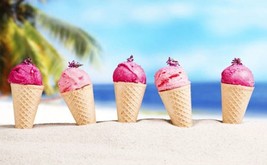 Ice Cream Beach Towel measures 34 x 64 inches - £13.37 GBP
