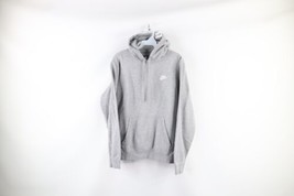 Nike Mens Size Small Spell Out Swoosh Hoodie Sweatshirt Heather Gray - £38.62 GBP