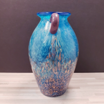 Teal Blue Copper Art Glass Dale Tiffany Studio 7.5&quot; Amphora Vase - £32.33 GBP