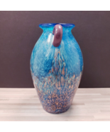 Teal Blue Copper Art Glass Dale Tiffany Studio 7.5&quot; Amphora Vase - £31.84 GBP