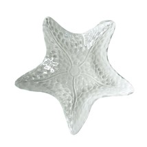 Starfish Plate Platter Bowl Embossed Texture Clear Glass 13.75&quot; wide 1.25&quot; tall - £18.74 GBP