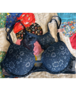 Victoria Secret 32B blue Padded Push Up Bra Black Nude Front Closure - $25.00