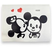 Disney Wall Art-Baby Mickey &amp; Minnie Mouse 5” Decals/Stickers Black w/ Red Heart - £3.14 GBP