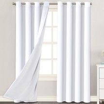 H.Versailtex Blackout Curtains With Liner Backing, Thermal Insulated, White - $50.92