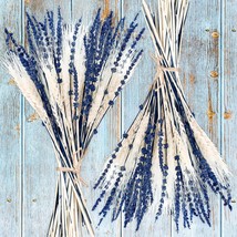 Dried Lavender Wheat Flowers Bundle 17&#39;&#39; Real Fresh Preserved Lavender Flowers a - £28.62 GBP