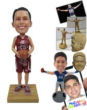 Personalized Bobblehead Female Basketball Player With Ball In Hand Ready To Scor - £67.93 GBP