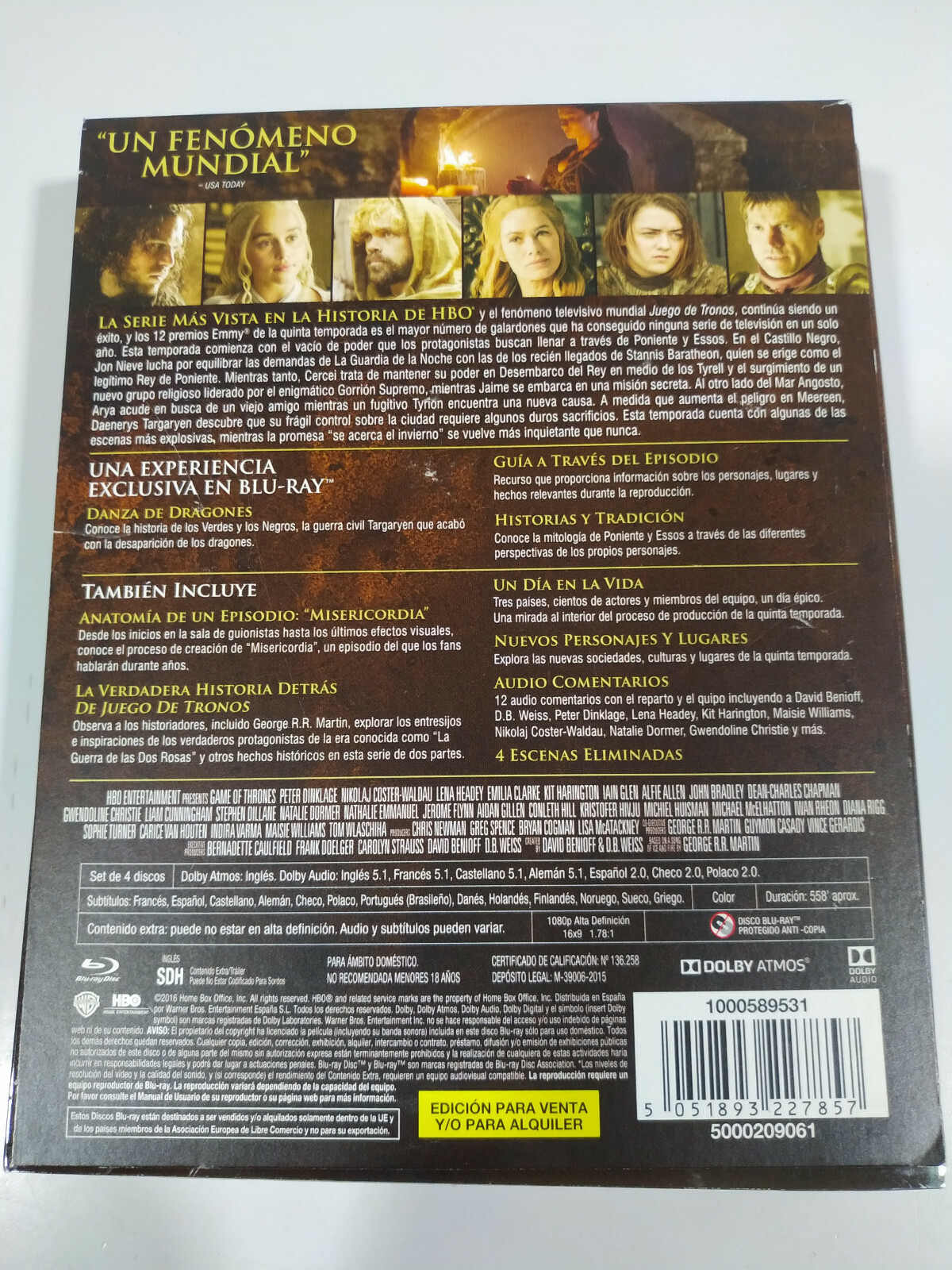 Juego de tronos Quinta Saison 5 Complète - Blu-Ray Espagnol Anglais - 3T Item image 2