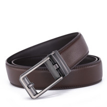 Big and Tall Men&#39;s Leather Ratchet Belt with Click Buckle No Hole Strap - £28.17 GBP