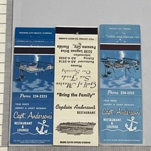 Lot Of 3  Matchbook Cover  Capt. Anderson’s Restaurant Panama City Beach FL  gmg - £15.80 GBP