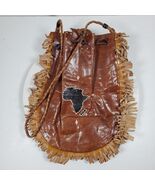Vintage Hippy Leather Fringe Bucket Tie Purse Handcrafted - €172,23 EUR