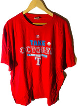 Majestic Men&#39;s Texas Rangers Take October Post Season 2015 T-Shirt RED 2XL - £11.86 GBP