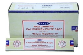 Satya Sai Nag Champa-Californian White Sage Agarbatti Premium Export 180gm - £17.86 GBP