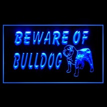 210067B Beware of Bulldog Dog Mascot Blatant Illustration Warning LED Light Sign - £17.63 GBP
