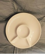 White 9&quot; Divided Dip and Chip Plate 3 Compartments with Ridged Detail - $2.95