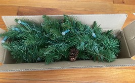 Brookstone 3 Ft Holiday Pine Pinecones Garland LED Lights w/Timer NIB Wa... - $24.94