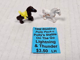 Polly Pocket 1994 Bluebird Polly's Stable On the Go Lightning & Thunder Figures - $19.95