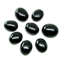Top Quality Large 26.9Ct 8pc Lot Black Onyx Oval Cabochon Gemstones - £19.13 GBP
