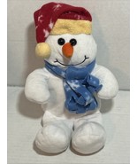 12&quot; Plush Christmas Toy Snowman with Red Scarf, Blue and Red Hat - $14.99