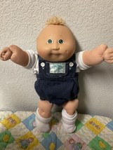 Vintage Cabbage Patch Kid Preemie Boy Wheat Tuft Of Hair Green Eyes HM#3  1985 - £124.20 GBP