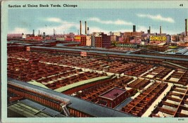 Vtg Postcard Section of Union Stock Yards, Chicago IL. Postmarked 1949 - £4.69 GBP