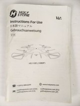 Holy Stone HS110D (1080P) Quadcopter Drone Paper Manual - $14.85