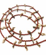Vintage Southwestern Picture Jasper Bird Fetish Necklace Red Clay Seed B... - $47.52