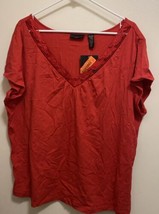 Apostrophe Womens Shirt Red Size 20 22 W Bust 50” V Neck New NWT - £4.59 GBP