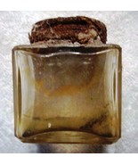 Antique Small Rectangle Ink well Bottle  w/Screw Cover, Clear Glass pontil  - £7.86 GBP