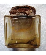Antique Small Rectangle Ink well Bottle  w/Screw Cover, Clear Glass pontil  - $13.68 CAD