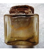 Antique Small Rectangle Ink well Bottle  w/Screw Cover, Clear Glass pontil  - $10.00