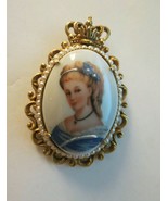 Florenza Cameo Style Brooch Limoges Made France Hand Painted Details Cro... - $68.53 CAD