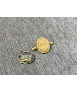 Antique Jewelry Lot - Celluloid Cameo Brooch Pin &amp; Reverse Painted Glass... - €42,52 EUR