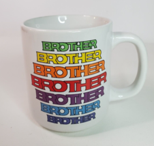 Vintage Brother Rainbow Coffee Cup Mug  Spell Out Ceramic - $23.71