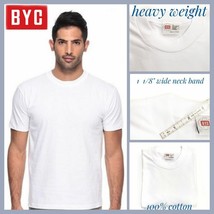 BYC 3 Pack Men 100% Premium Cotton Heavy Weight Crew Solid Short Sleeve T-Shirt - $34.99+