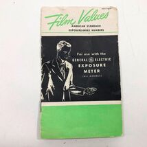 Film Values for use with GE Exposure Meters Vintage Booklet - $12.86
