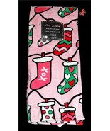 Betsey Johnson Decorated Christmas Stockings 50 x 70 Soft Plush Pink Thr... - $47.85 CAD