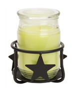 JAR CANDLE HOLDER - Solid Wrought Iron Country Star Design - $23.43 CAD