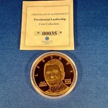 American Mint Presidential Leadership Ronald Reagan Layered 24k Coin COA - £14.70 GBP