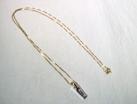 14K Yellow White Two Toned Signed CID Diamond Necklace K1290 - £455.03 GBP